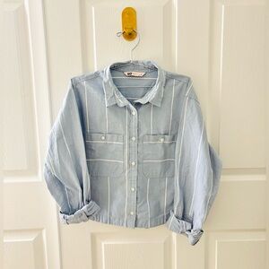 SO Light Blue Shirt with White Stripes